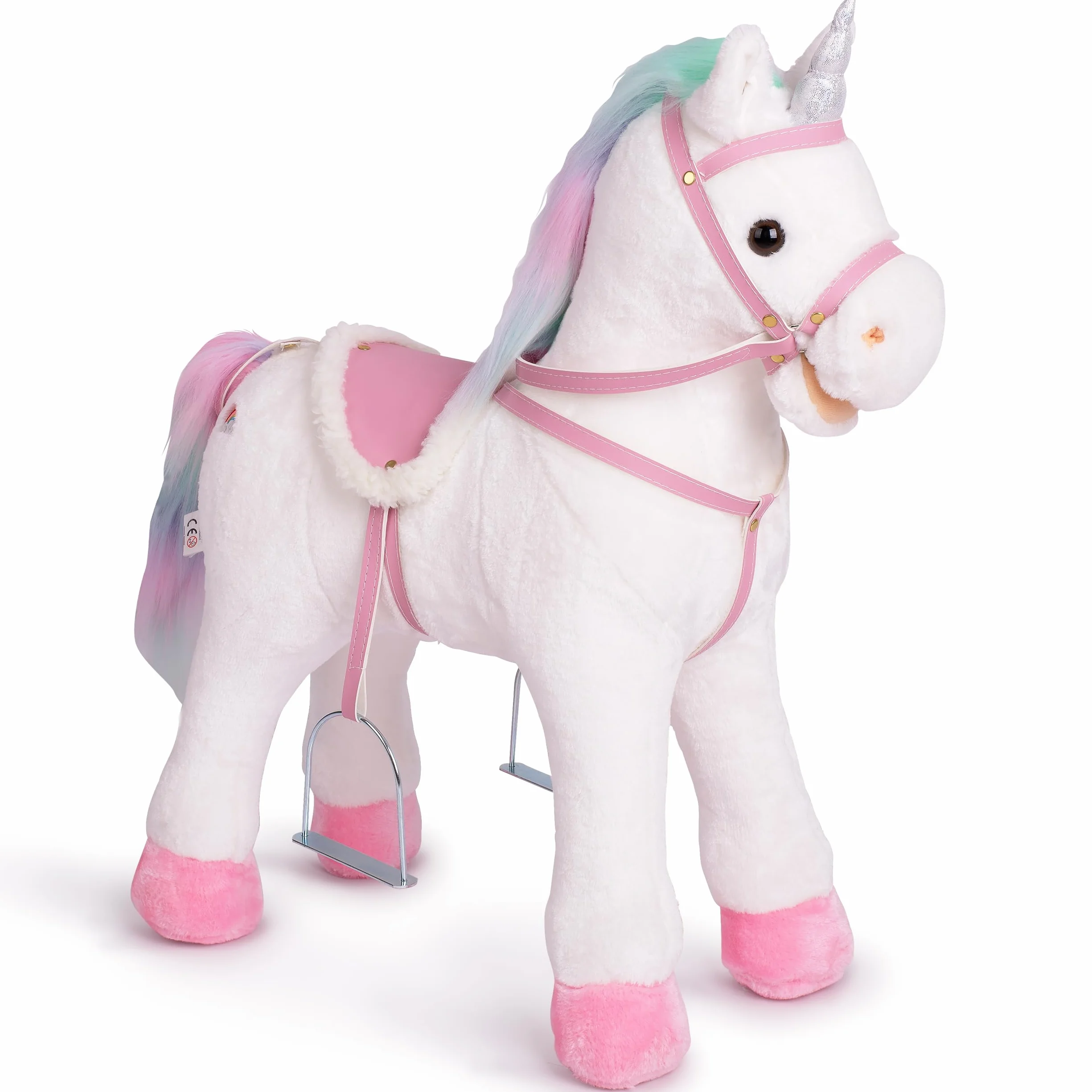 Pink Papaya Rainbow Cheval-Debout en Peluche 60 cm Cheval-Jouet Enfant