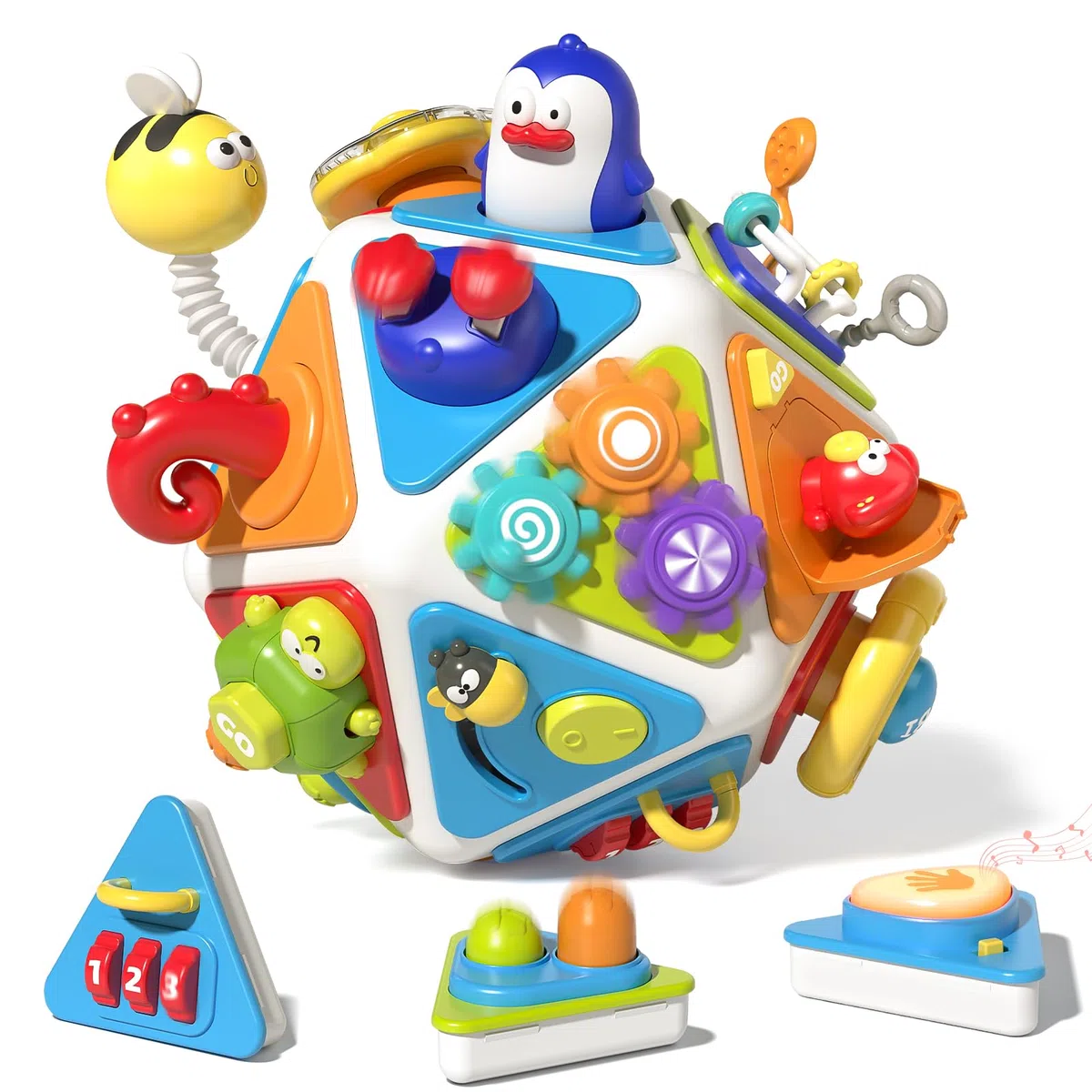 Jouet Cube d'Activité 20 en 1 Montessori Sensoriel de Voyage pour Enfants 1-3 Ans