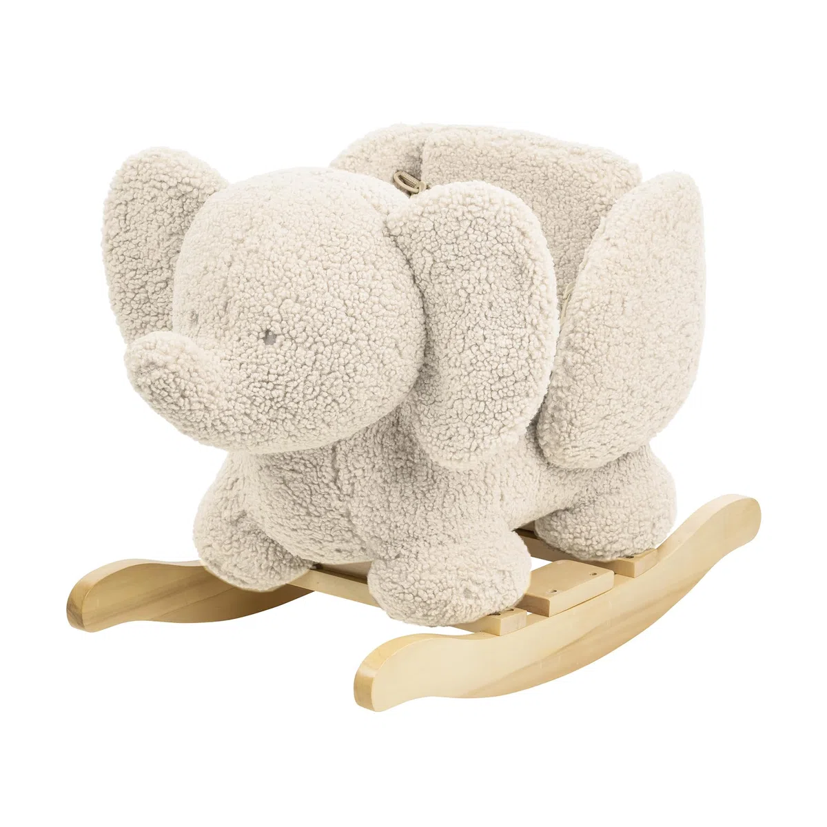 Lapidou Nattou Éléphant à Bascule 60 cm Tissu Doux Polyester Bois Ceinture Sécurité