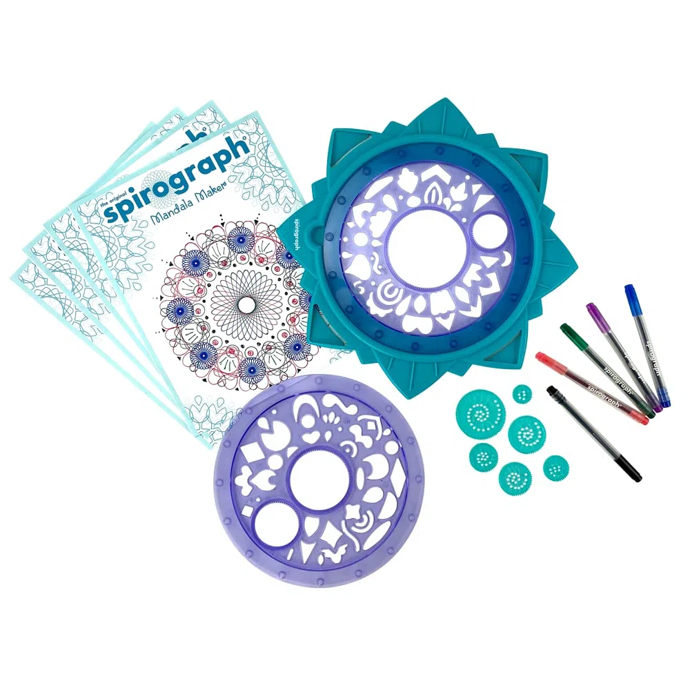 Spirograph Ensemble de dessin pour enfants : le moyen le plus simple de créer d'innombrables motifs de mandala, multicolore, à partir de 8 ans