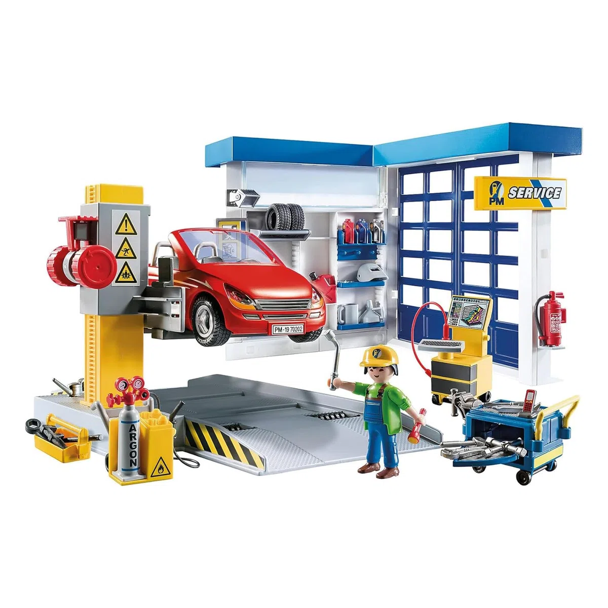 Playmobil 70202 Garage Automobile - City Life - avec Un Personnage, Une Plate-Forme élévatrice et Un équipement Complet de Garage Ainsi qu'une Voiture - Dès 4 Ans