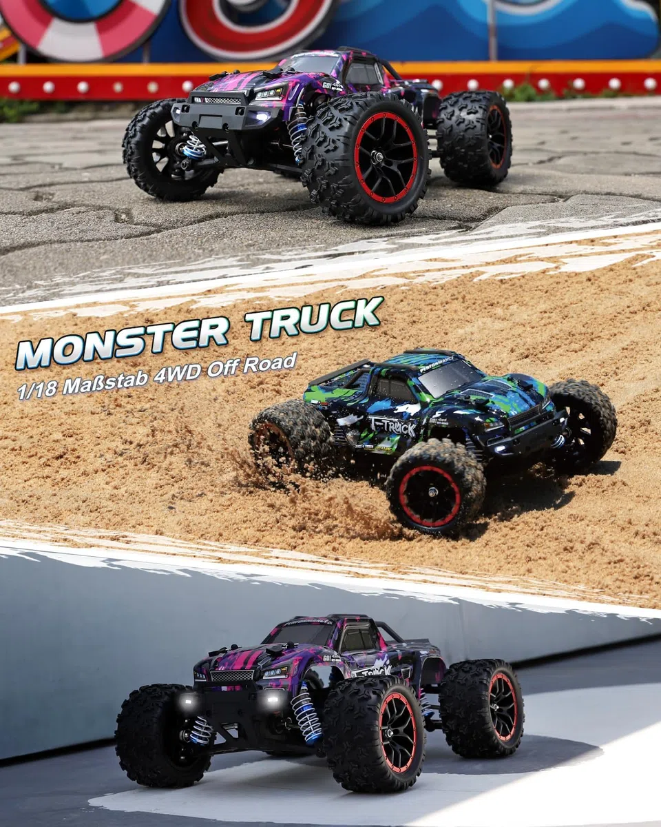 HAIBOXING Voiture télécommandée 1:18 sans balais, voiture RC 4WD 48 + km/h, haute vitesse, 2,4 GHz, voiture de course tout terrain, camion monstre télécommandé, pour enfants, adultes et enfants