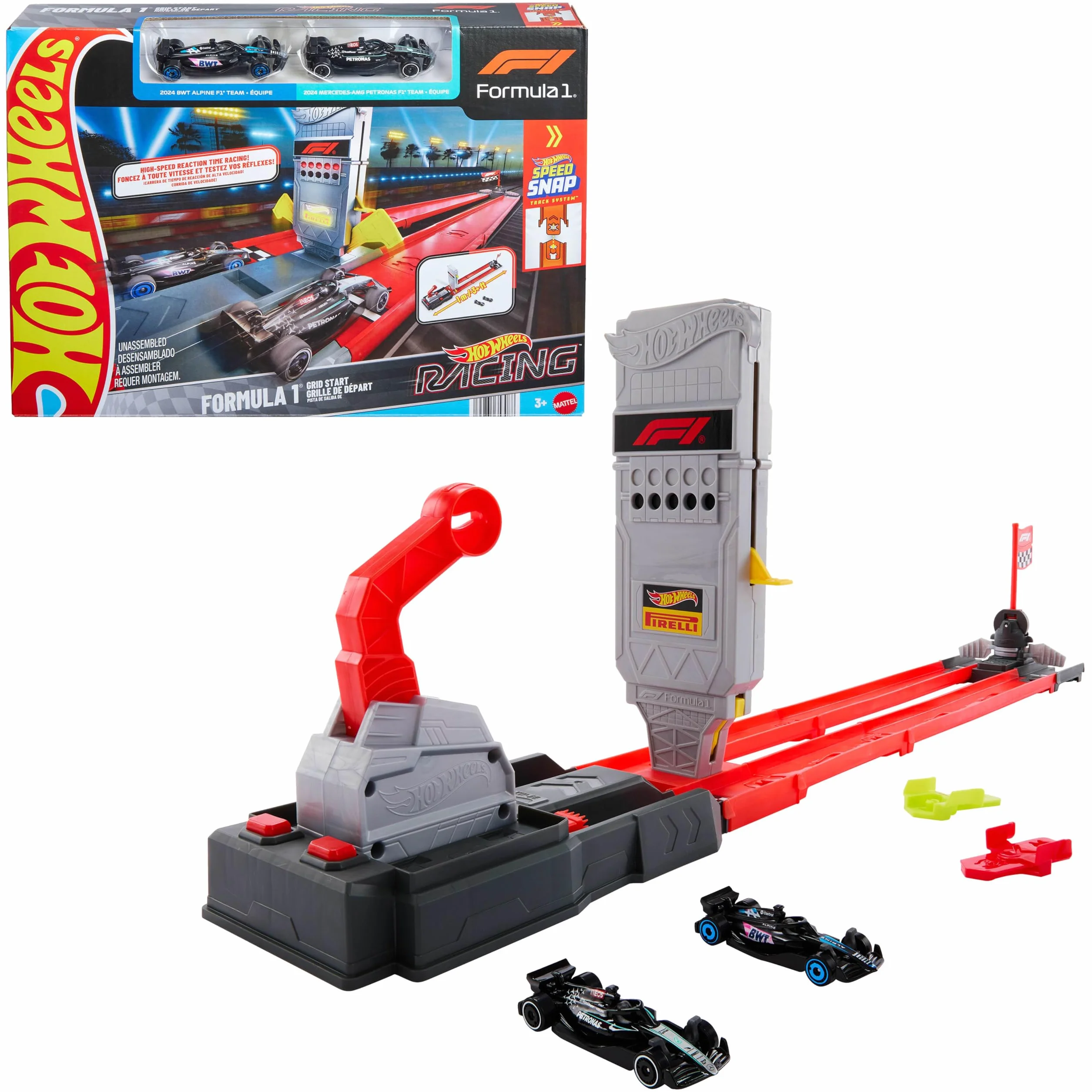 Hot Wheels Race Formula 1 Piste Grille de Départ coffret 2 voitures F1 métal échelle 1/64