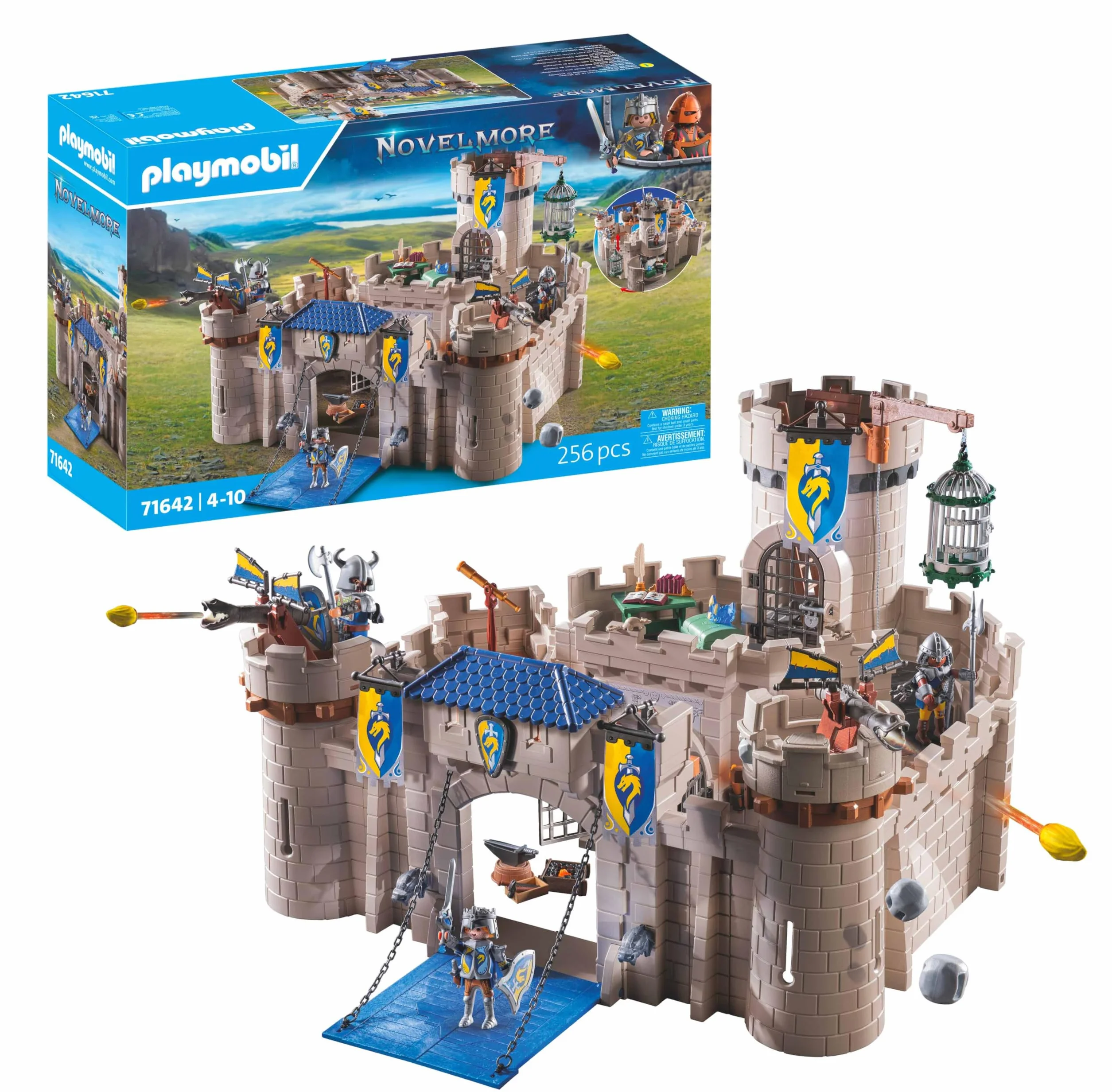 Playmobil 71642 Citadelle des Chevaliers Novelmore Trois Chevaliers Accessoires Batailles Dès 4 Ans