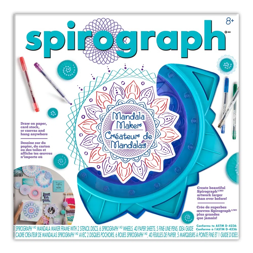 Spirograph Ensemble de dessin pour enfants : le moyen le plus simple de créer d'innombrables motifs de mandala, multicolore, à partir de 8 ans