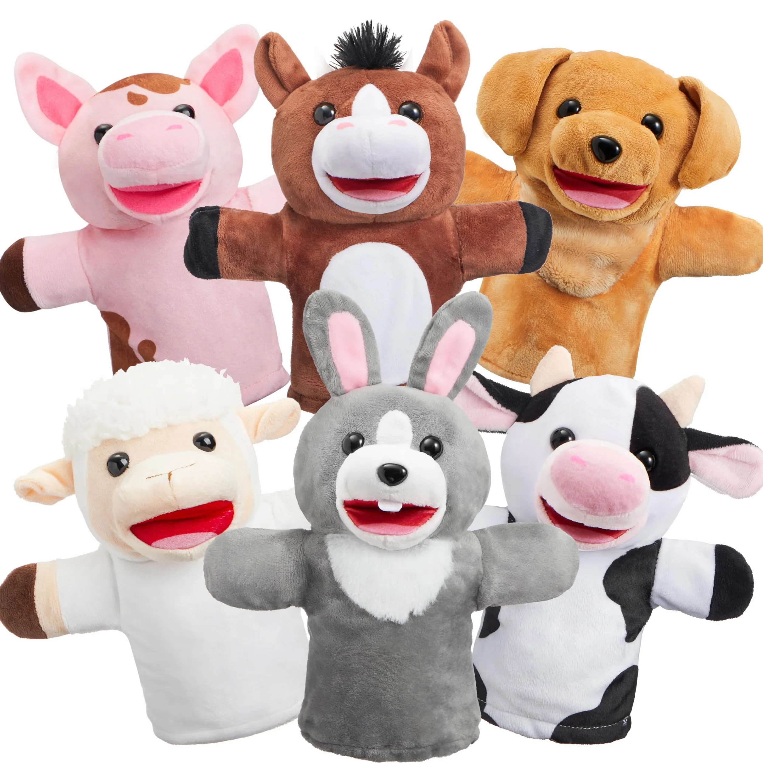 JOYIN Marionnettes à Main en Peluche pour Enfant, 6 Pièces, Théâtre de Poupées, Jeu de Rôle, Cadeau de Fête