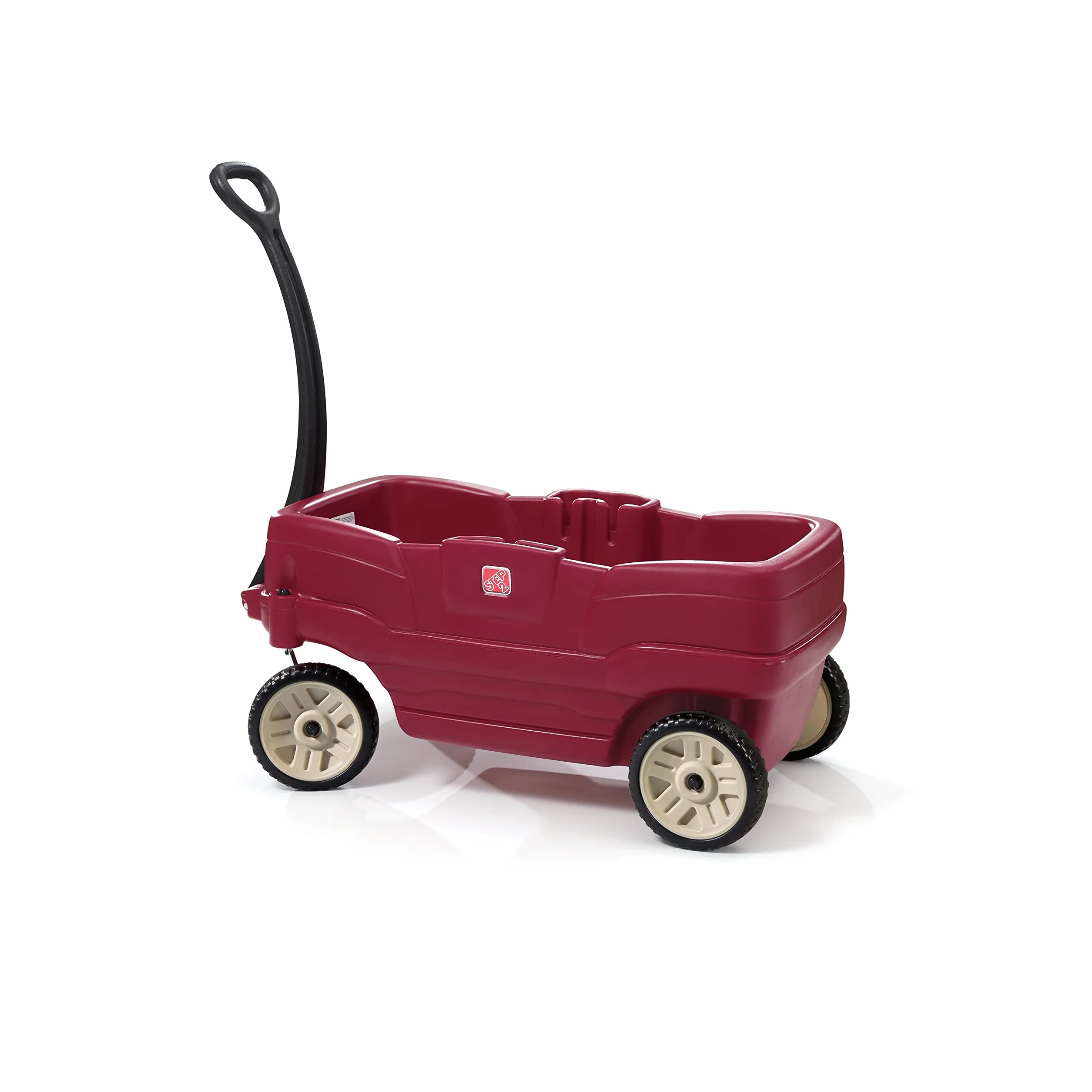 Step2 Neighborhood Wagon | Wagon Jouet | Chariot Jouet Rouge, 2 Places | Confortable Et Sécuritaire Avec Ceintures De Sécurité Inclusent | Facile À Nettoyer Et À Transporter