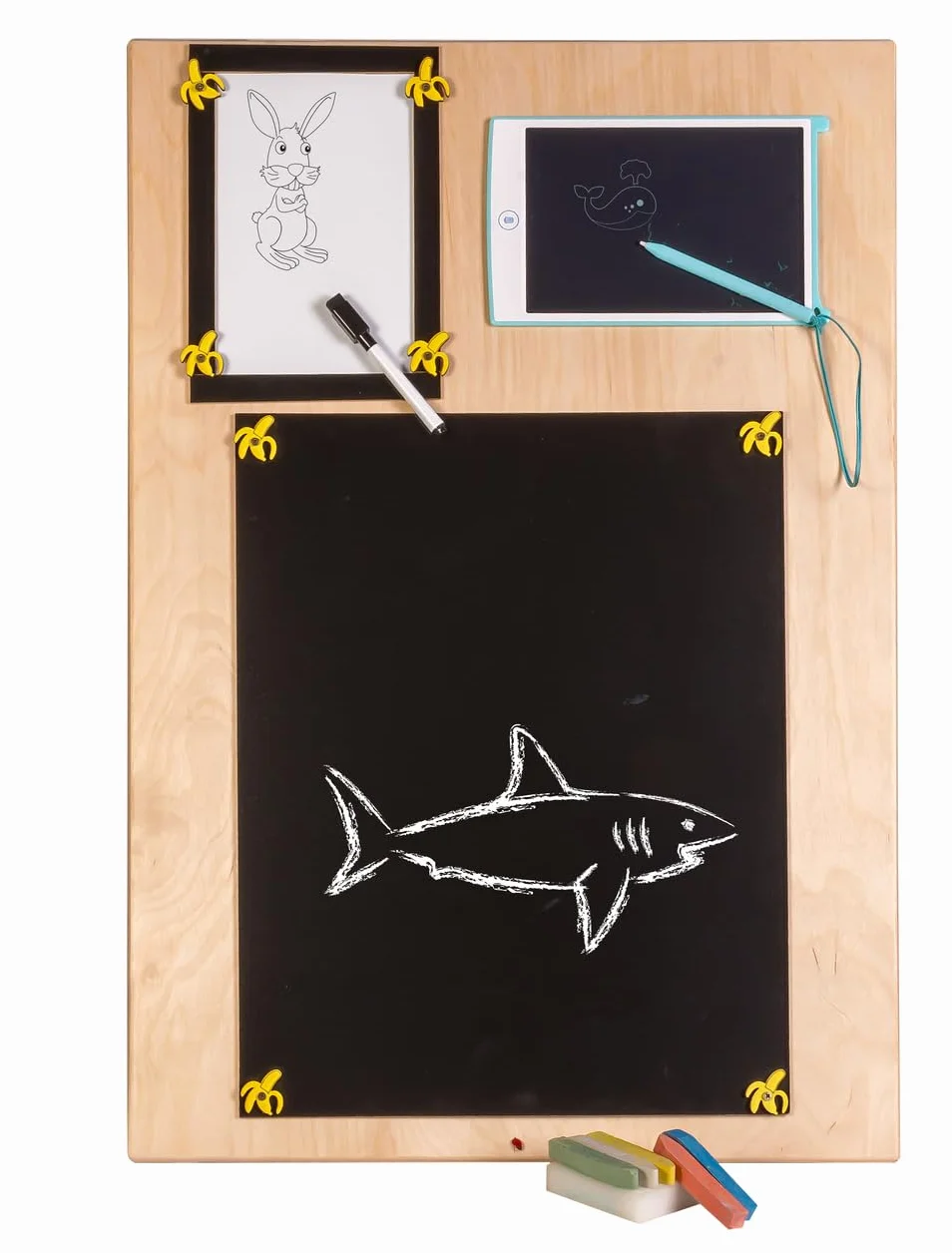 Leo Tableau d'activité sensoriel Montessori Busy Board en Bois autoportant Double Face Naturel Zoo 75 cm