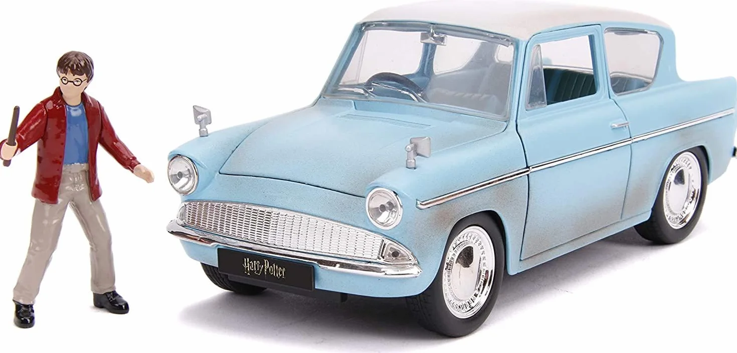 Jada - Harry Potter - Voiture Ford Anglia 1959 - Echelle 1/24ème - 1 Figurine HP Incluse - 253185000