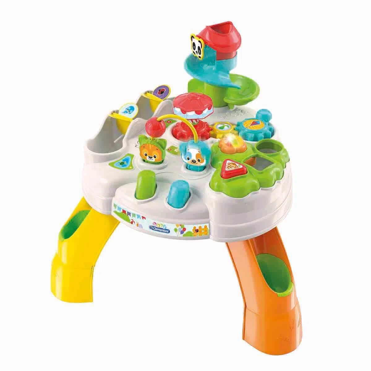 Baby Clementoni Table Parc d'Activités pour Bébés Multijeux d'Eveil avec Balle et Formes à Rentrer Sons et Lumières