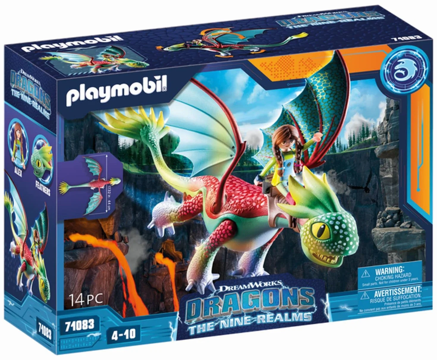 Playmobil 71083 Dragons: Les Neuf Royaumes - Panache & Alex - avec Personnage Alex, Dragon Feathers et Accessoires - Dès 4 Ans