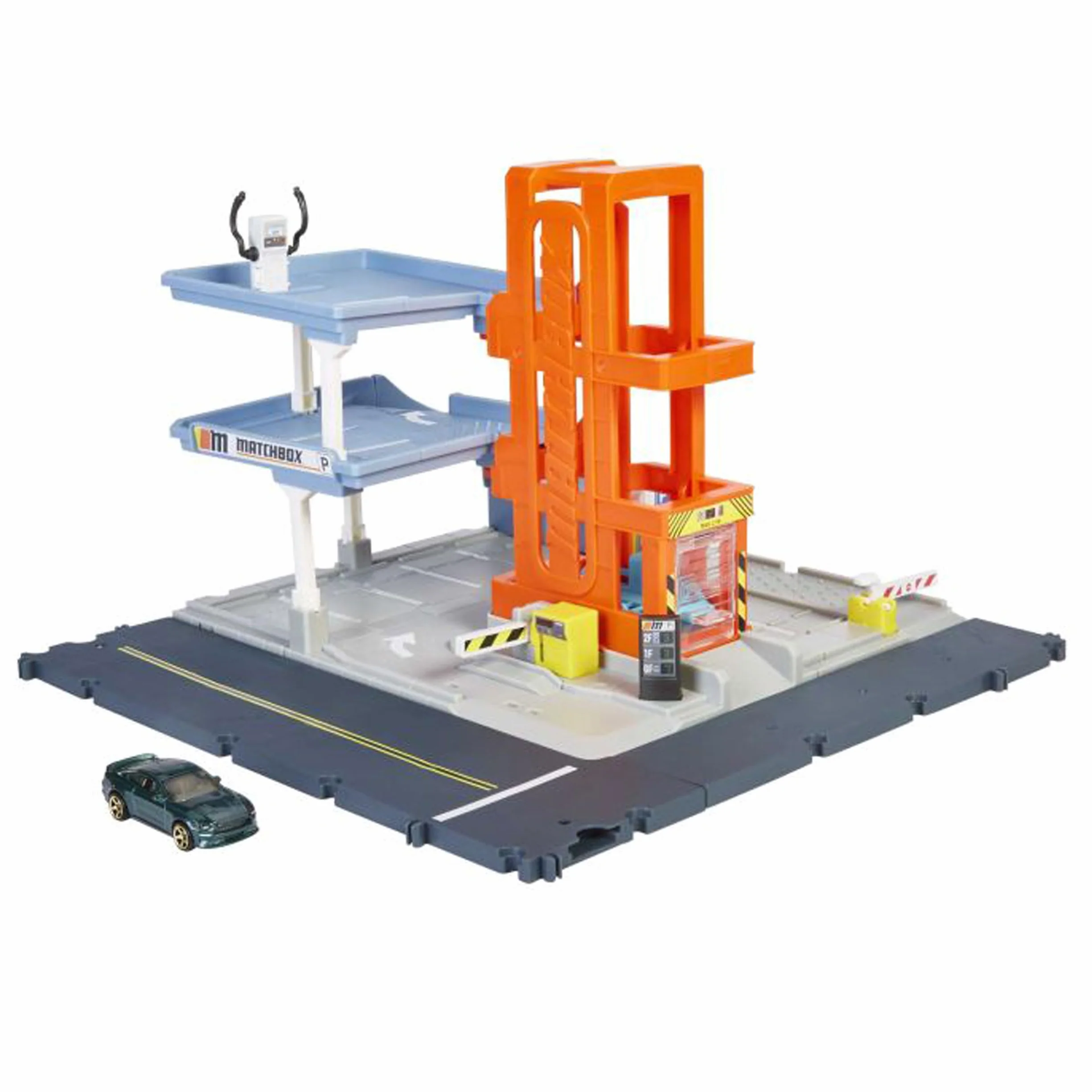 Matchbox Coffret Garage avec lumières et Sons, Voiture à l'échelle 1/64 Incluse, se connecte à d’Autres Coffrets, Jouet pour Enfant dès 3 Ans, HBL60