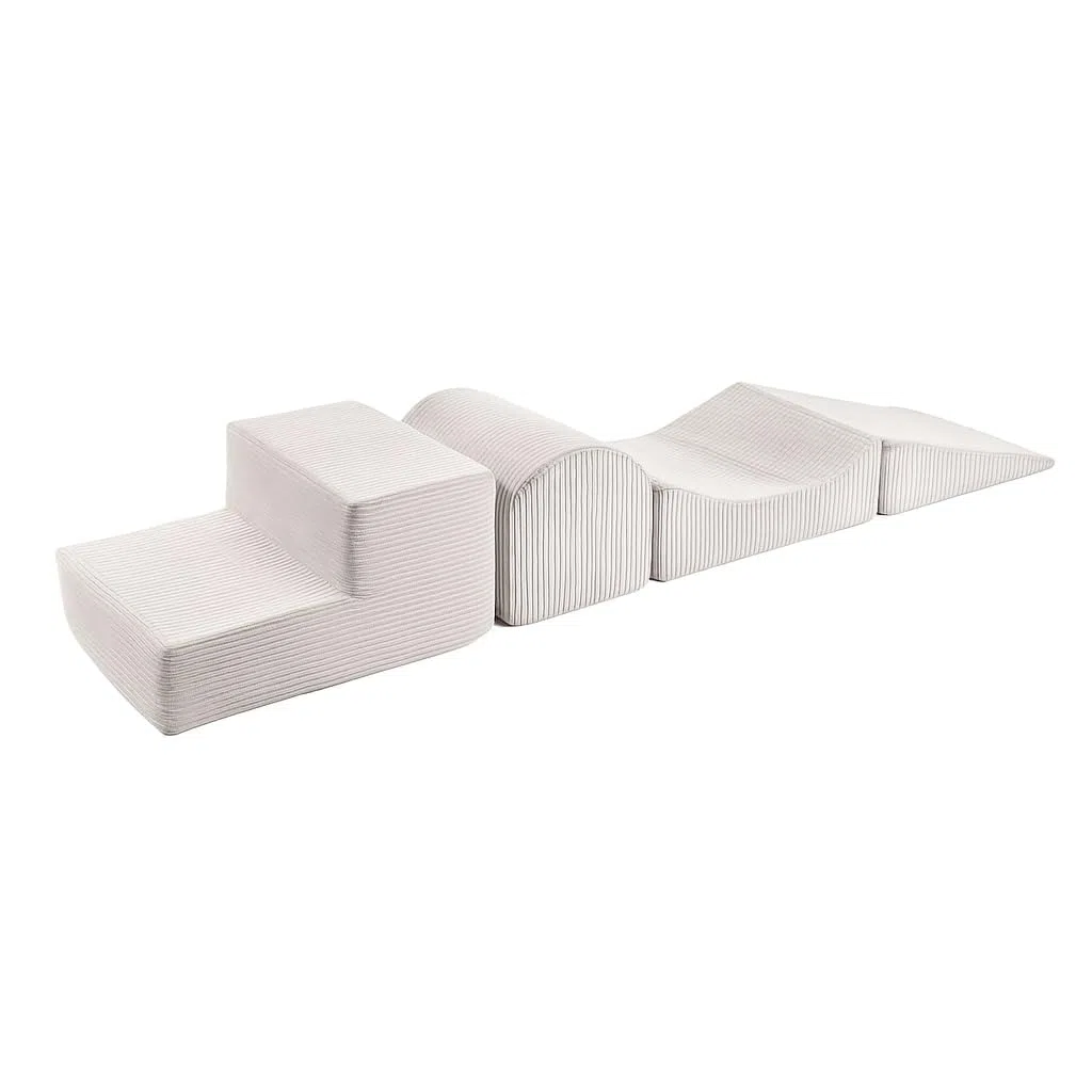 MEOWBABY Blocs de construction en mousse pour enfants - Blocs de construction souples XXL - Pour l'escalade de bébé en intérieur - XXL - Briques en mousse, velours côtelé - Écru