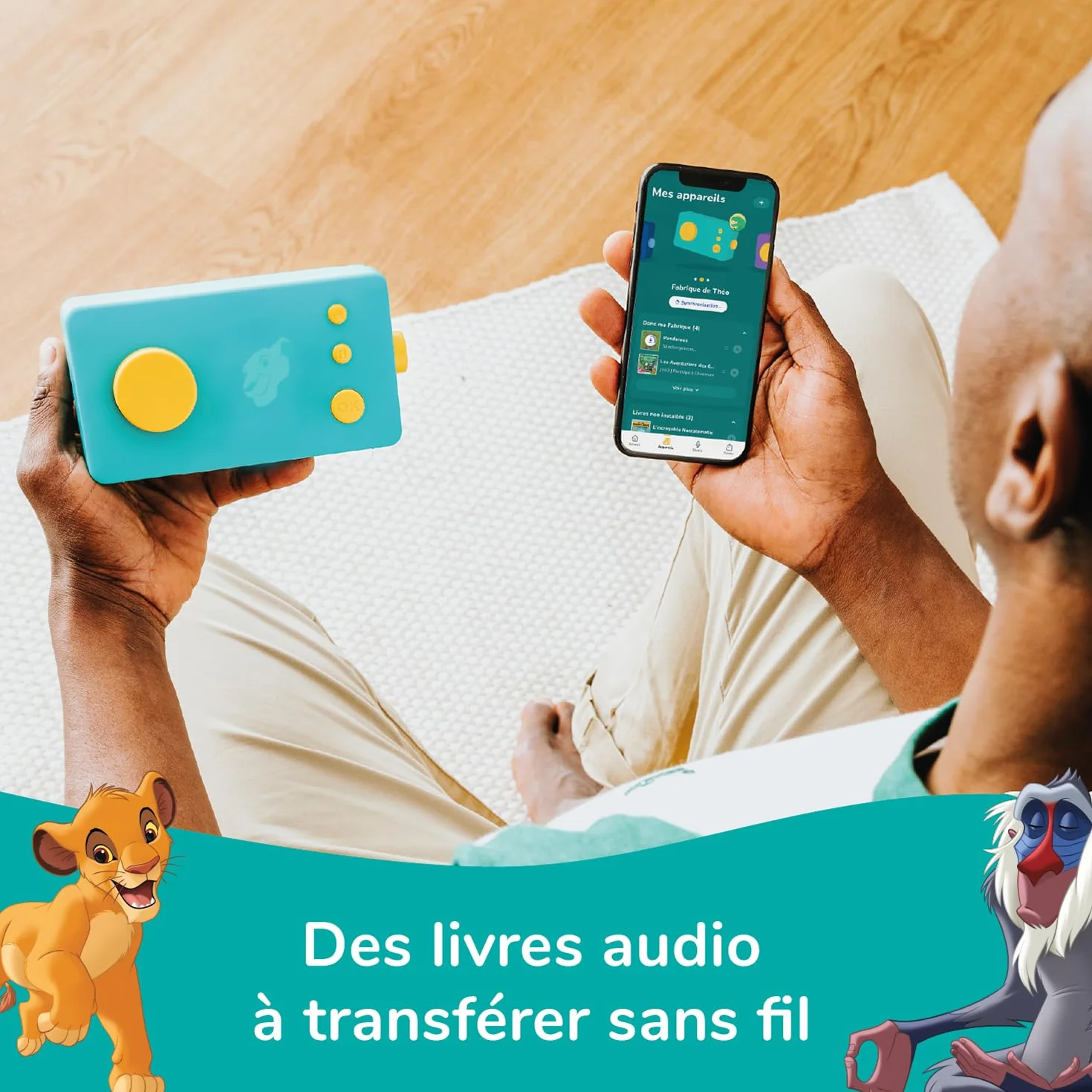 Lunii Pack Ma Fabrique à Histoires Special Disney Boite à Histoires + Livre Audio Défi Vilain Échappe à Scar + 1 Livre Audio au Choix Conteuse Interactive Enfant 3-8 Ans