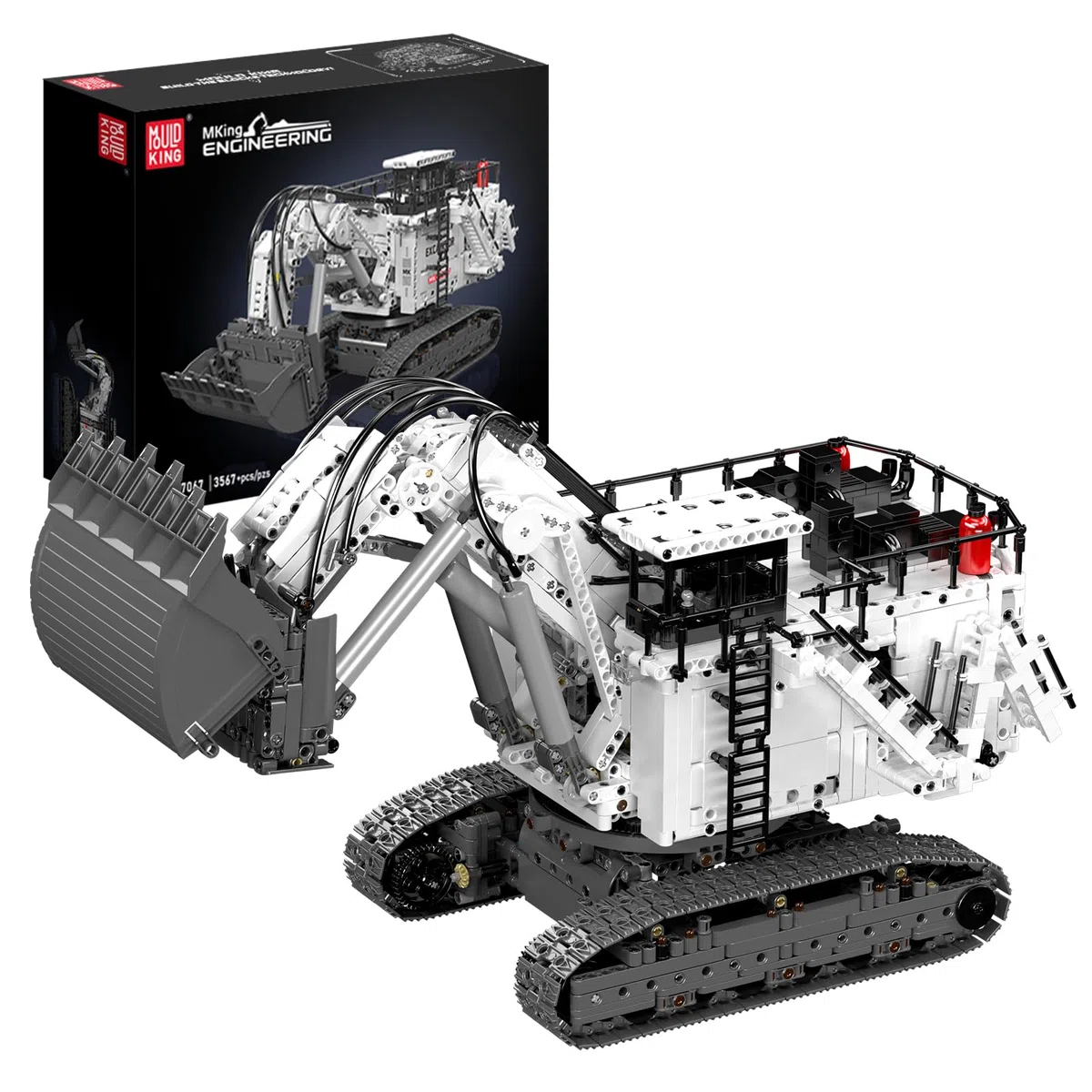 Mould King 17067 Technique Grue à chenilles, modèle de véhicule de chantier télécommandé avec application Control+, kit de modélisation pour adultes (3567 pièces)