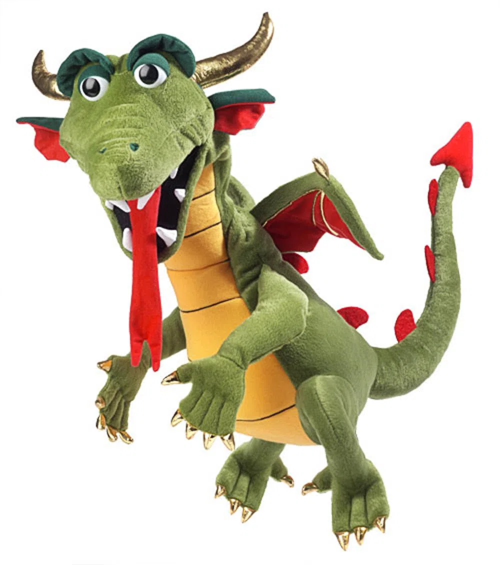 Dragon, style ventriloque, marionnette animal, 50 cm