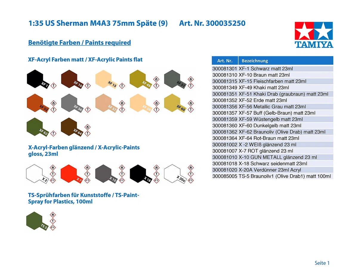 Tamiya - 35250 - Maquette - Sherman M4A3 75MM - Echelle 1:35