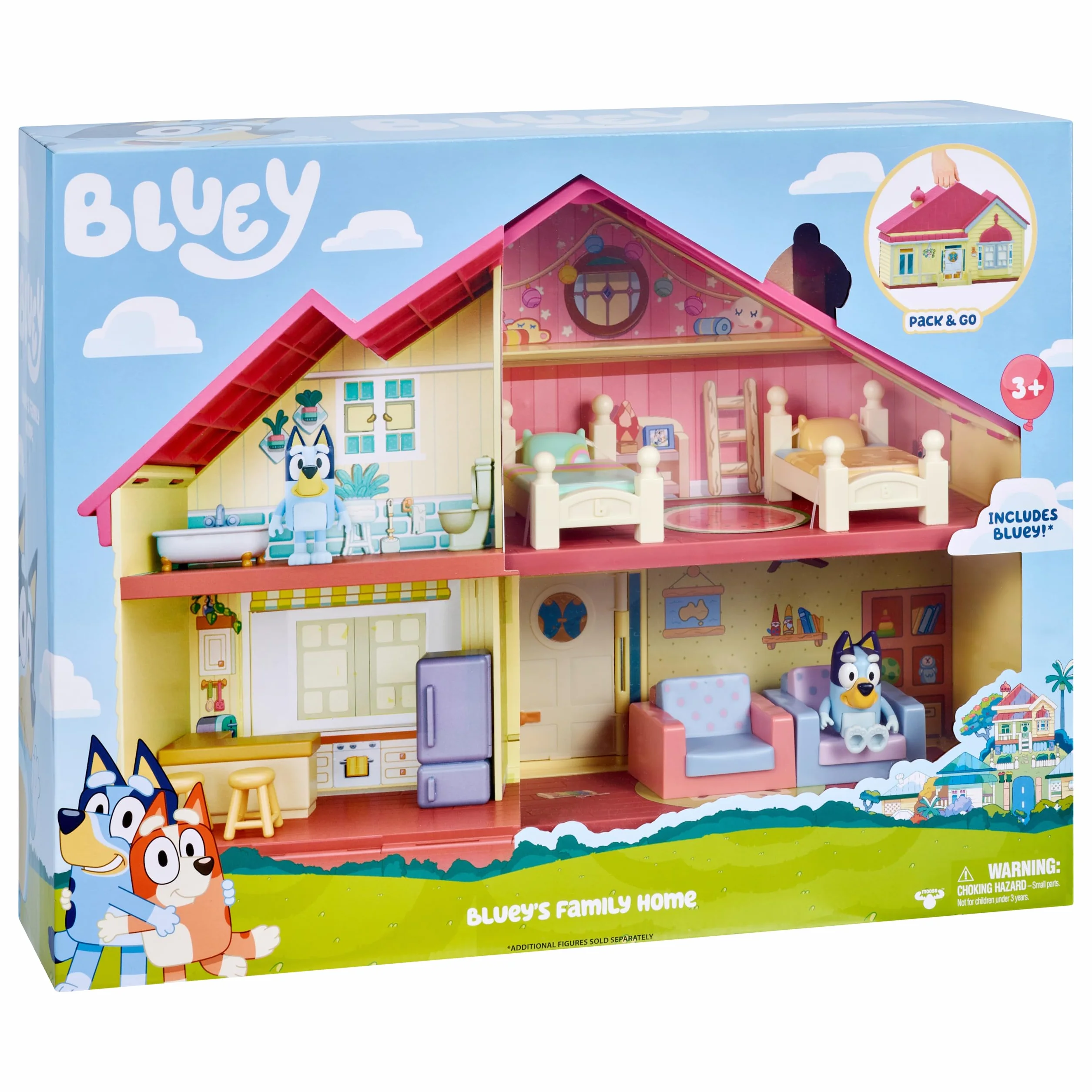 Moose Toys Set de Jeu La Maison de Bluey avec Figurine Bluey Incluse