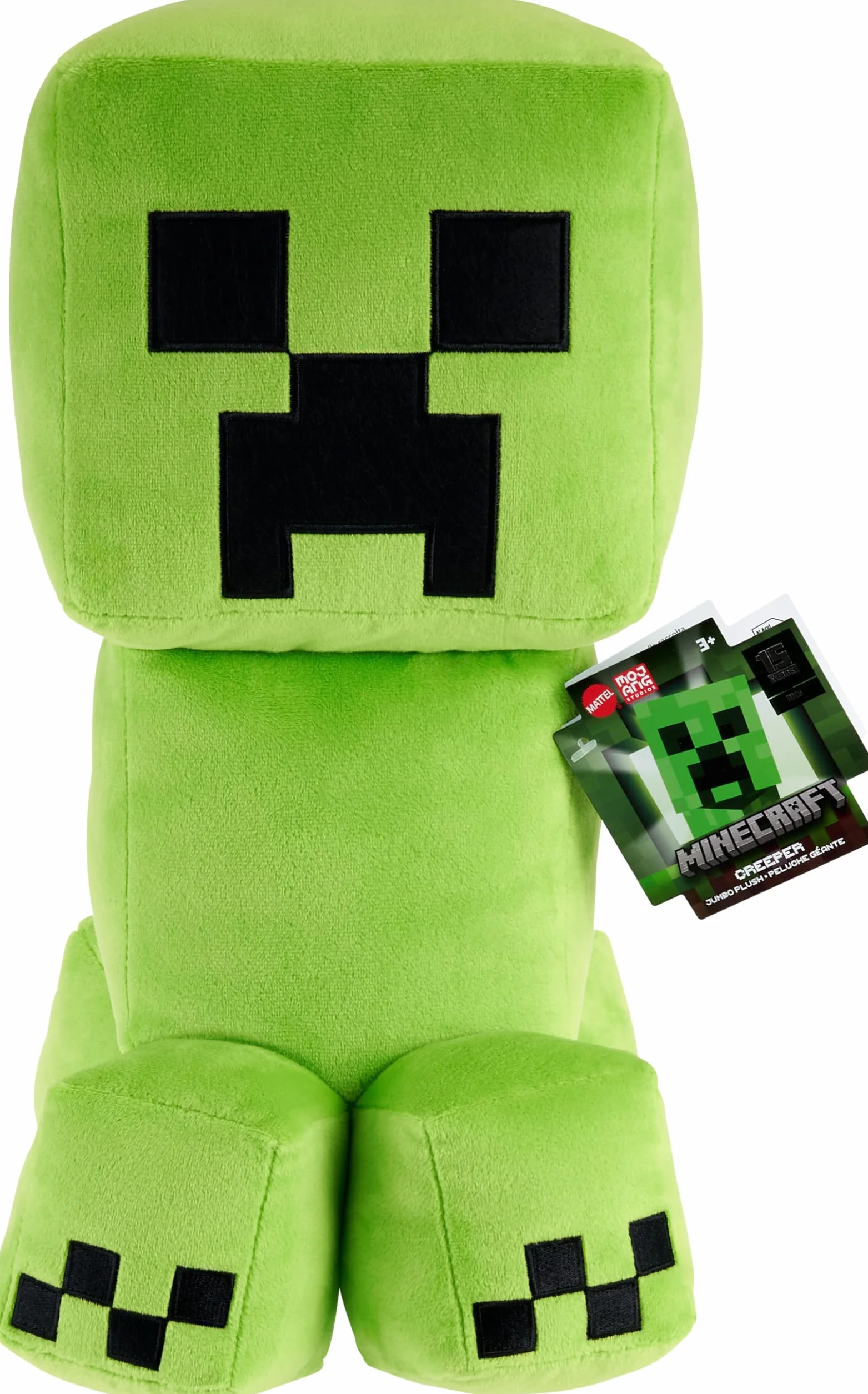 Mattel Minecraft Creeper Peluche géante 40 cm Design pixélisé HWD75