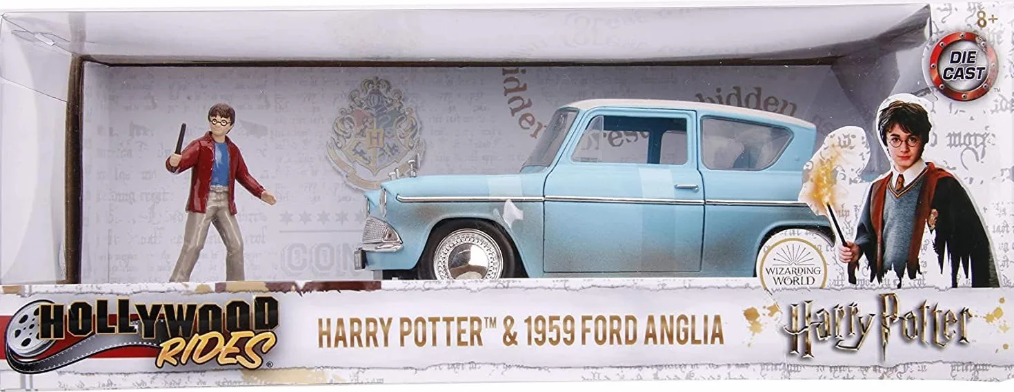 Jada - Harry Potter - Voiture Ford Anglia 1959 - Echelle 1/24ème - 1 Figurine HP Incluse - 253185000